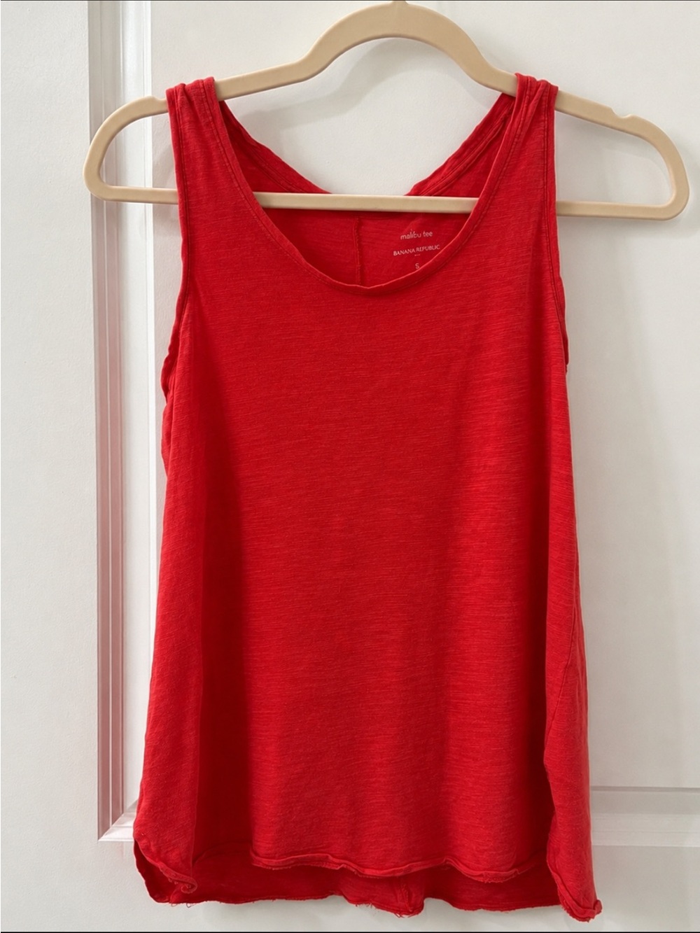 Banana Republic Malibu Tee Tank Top | Coral Cotton Modal | Size Small